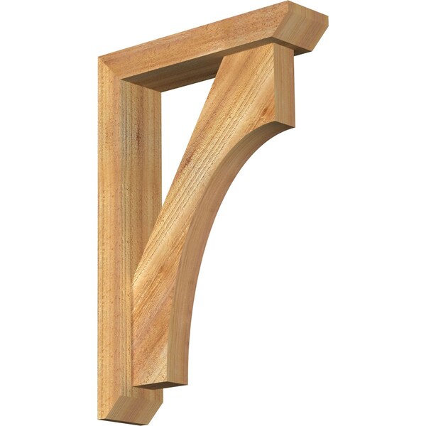 Ekena Millwork Westlake Slat Rough Sawn Bracket w/ Offset Brace, Western Red Cedar, 4"W x 16"D x 24"H BKT0402X16X24WTL06RWR - main